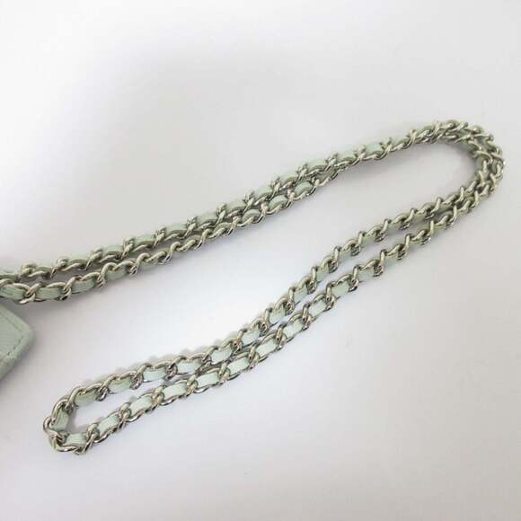 CHANEL Caviar Leather Matelasse Chain Pass Case with Key Ring, Light Blue, Wo... - Picture 8 of 16